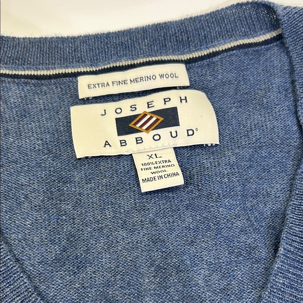 Joseph Abboud Heather Blue V-Neck Sweater - Picture 11 of 16